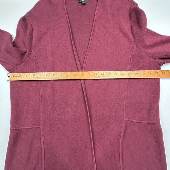 Talbots Sweater Womens 2X Burgundy Open Cardigan Stretch Comfort Career Preppy - Picture 8 of 11
